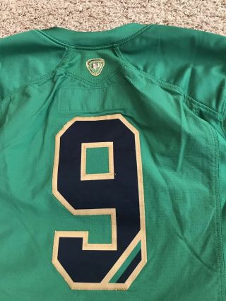 Notre Dame Football Under Armour 2015 Shamrock Series Team Issued Jersey 9 ND 10