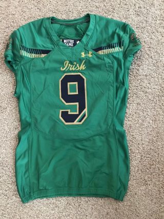 Notre Dame Football Under Armour 2015 Shamrock Series Team Issued Jersey 9 Nd