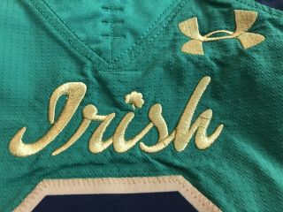 Notre Dame Football Under Armour 2015 Shamrock Series Team Issued Jersey 9 ND 4