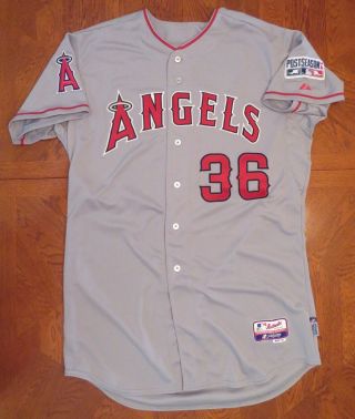 Jered Weaver 10/27/14 Postseason Angels Gray Road 36 Team Issued Playoff Jersey