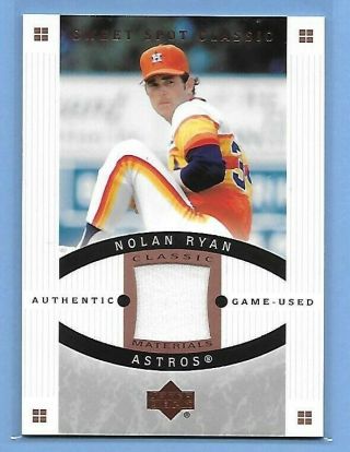 Nolan Ryan - Astros - 2005 Upper Deck Game Worn Jersey - Killer Card