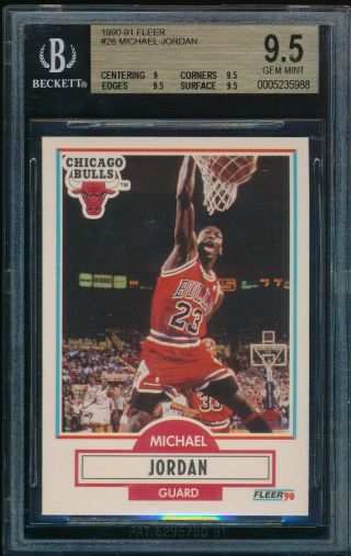 Bgs 9.  5 Michael Jordan 1990 - 91 90 - 91 Fleer 26 Goat Hof Chicago Bulls Gem
