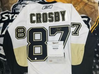 Penguins - SIDNEY CROSBY Autographed/Signed Licensed NHL Jersey w/FRAMEWORTH COA: 4