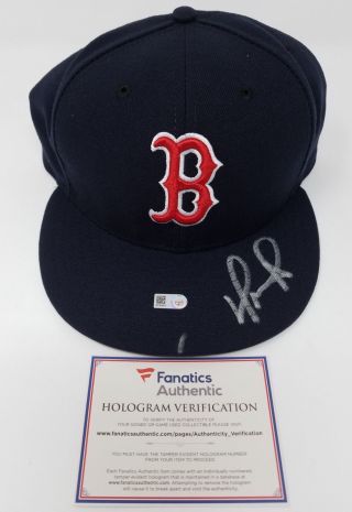 David Ortiz Autographed Red Sox Game (5/27/16) Baseball Cap Fanatics