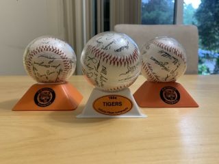 3 Detroit Tigers " Autographed " Souvenir Baseballs 1984 Champs