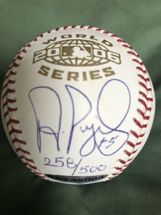 Albert Pujols Autographed 2006 World Series Baseball Uda Mlb Only 500 Made