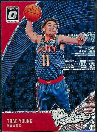 2018 - 19 Optic Trae Young Prizm Rated Rc The Rookies Silver Hawks Fastbreak 5