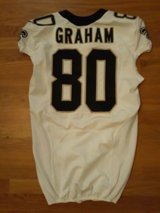 Jimmy Graham 2014 Game Worn Jersey Sz: 42,  3 Inch Length Team Issue Pro Cut