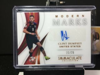 2018 - 19 Immaculate Soccer Clint Dempsey Modern Marks Autograph Bronze 23/25 Auto
