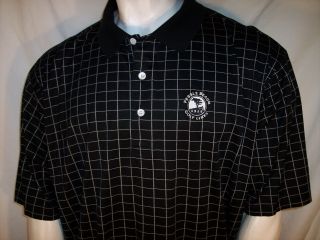 Pebble Beach Classic Golf Links Xxl Black With White Squares Cotton Polo Shirt