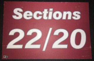 San Francisco 49ers Giants Candlestick Park Stadium 22 / 20 Section Sign Mlb