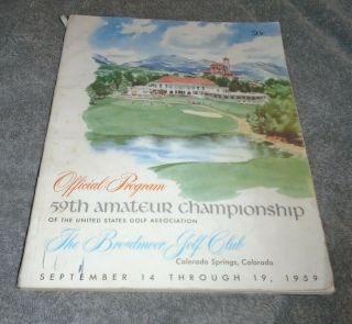 59th Amateur Championship Program 1959 Golf Jack Nicklaus Colorado Springs
