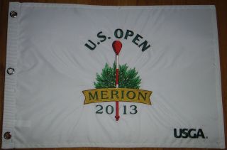 2013 Us Open Usga Offical Merion Golf Course Pin Flag Embroidered Rare