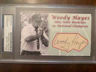 Woody Hayes Ohio State Buckeyes Coach Cut Signed Autograph Psa/dna