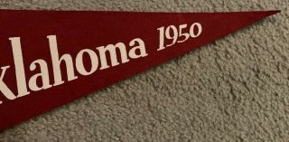 1950 Oklahoma Sugar Bowl Classic Football Pennant Sooners defeat LSU 4