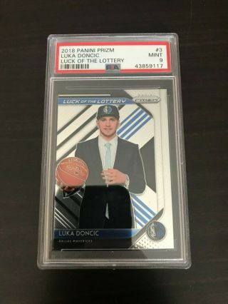 2018/19 Panini Prizm Luka Doncic Rc Luck Of The Lottery Psa 9 117