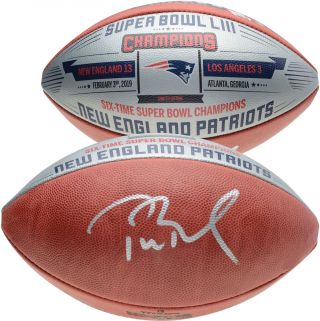Tom Brady Patriots Signed Sbliii Champs Metallic Commemorative Football - Le 53