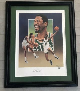 Bill Russell Signed Autographed Framed 32”x26” Paluso Lithograph Beckett Loa