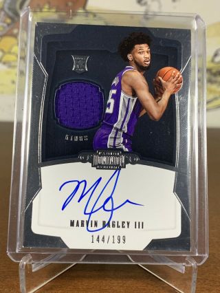 2018 - 19 Dominion Marvin Bagley Iii Rookie Patch Autograph Rpa Rc Auto /199
