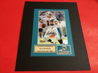 Dan Marino Signed 4x5 Photo With Certificate Of Authenticity -