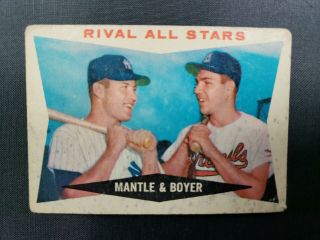 1960 Topps Mickey Mantle,  Ken Boyer Rival All Stars 160 Baseball Card