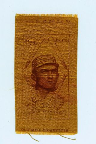 1911 S74 Baseball Tobacco Silk - Frank Home Run Baker Athletics