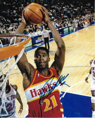 Dominique Wilkins Signed Autographed Atlanta Hawks 8x10 Photo W/coa Hall Of Fame