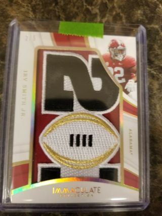 2019 Panini Immaculate College Irv Smith Jr Patch 2/5