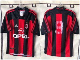 Ac Milan 2000/02 Home Soccer Jersey Small Adidas 