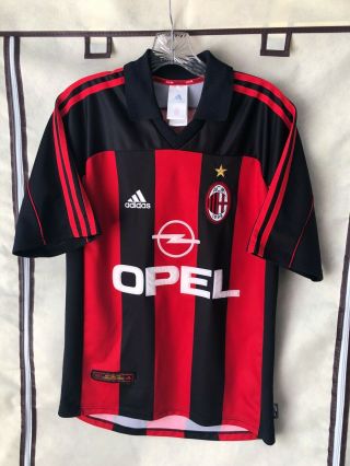 AC Milan 2000/02 Home Soccer Jersey Small Adidas ' 9 ' Serie A 2