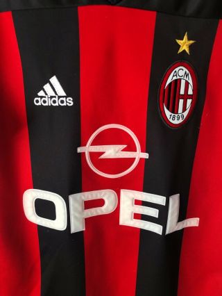 AC Milan 2000/02 Home Soccer Jersey Small Adidas ' 9 ' Serie A 3