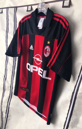 AC Milan 2000/02 Home Soccer Jersey Small Adidas ' 9 ' Serie A 5