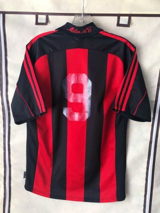 AC Milan 2000/02 Home Soccer Jersey Small Adidas ' 9 ' Serie A 6