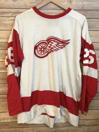 Detroit Redwings 60s 70s Made In Usa Vintage Hockey Jersey Rawlings Game Worn