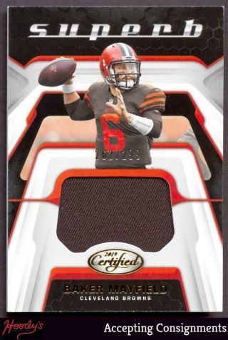 2019 Certified Swatches Baker Mayfield Jersey Relic 262/299 Browns