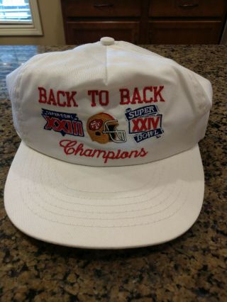 Vintage San Francisco 49ers Back To Back Superbowl Champs Snapback Hat 1989 - 1990