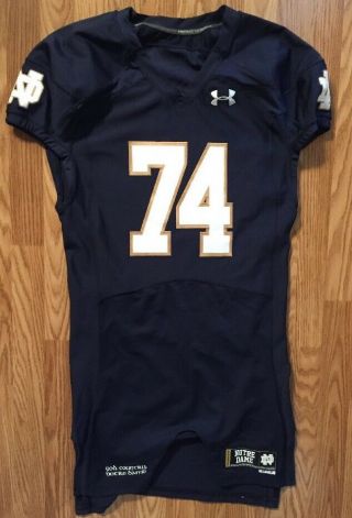 Notre Dame Football 2014 Under Armour Team Issued Home Jersey 74