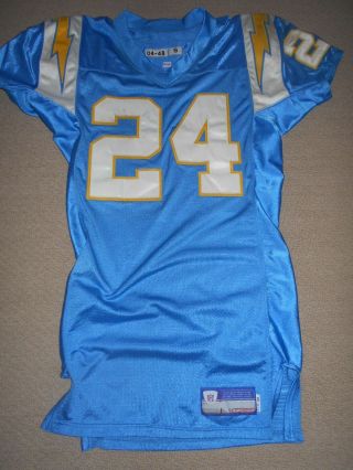 Chargers 2004 Game - Unwashed Powder Blue Jersey Of Rb 24 Jesse Chatman