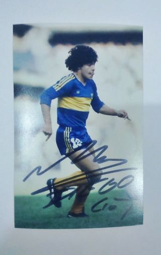 Diego Maradona Hand Signed Authentic Autographed Photo