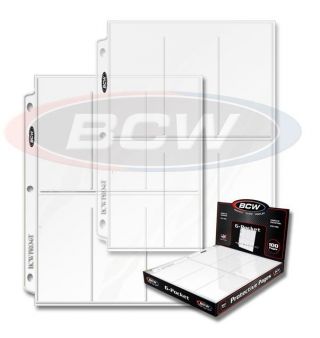 100 Sheets 6 Pocket Bcw Pages 2 1/2 X 5 1/2 Binder Card Includes Box