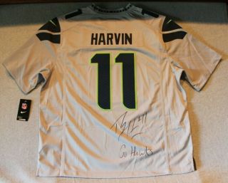 Percy Harvin Autographed Signed Seattle Seahawks Gray Nike On Field Jersey