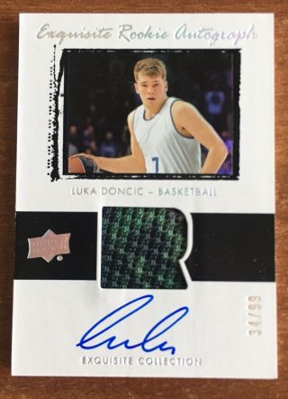 2019 Upper Deck Goodwin Champions Exquisite Luka Doncic Rpa Rookie Auto 34/99