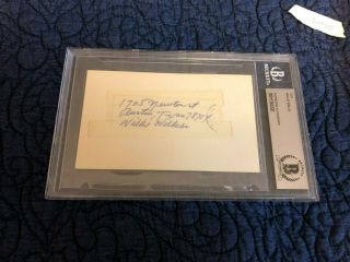 Willie Wells Signed Autographed Index Card With Address - Hof - Beckett Bas