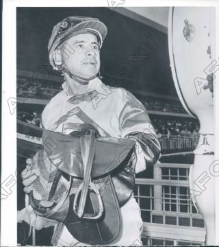 1960 American Race Horse Jockey Johnny Longden Press Photo
