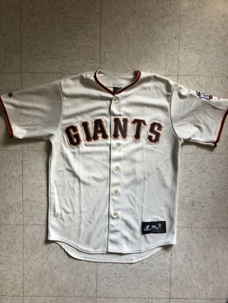 Majestic San Francisco Giants Tim Lincecum Jersey Shirt 2012 World Series Size M