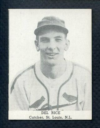 1947 Tip Top Bread Del Rice Cardinals Ex - Mt 365326 (kycards)