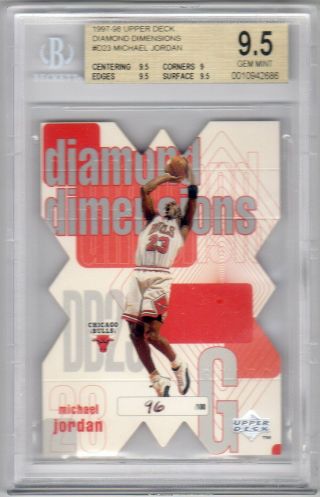 Michael Jordan 1997 - 98 Upper Deck Diamond Dimensions (/100) Dd23 Bgs9.  5