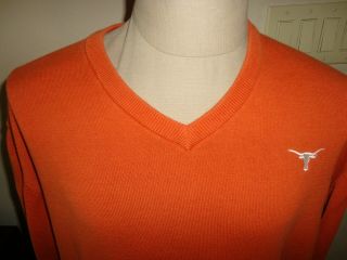 Ut Texas Longhorns Embroidered Cotton V Neck Sweater Adult Xl Ncaa Orange