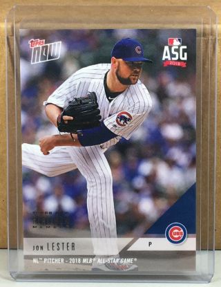 2018 Topps Now Platinum All - Star Game As - 36 Jon Lester Cubs Gold Foil Stamp