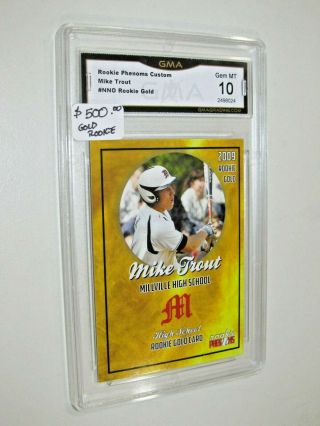Mike Trout 2009 Gold Sp Rookie Graded Gem 10